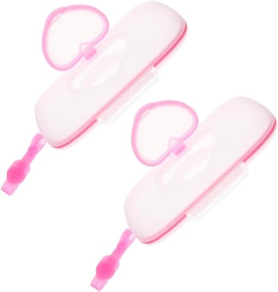 Babydoekjes Etui - Reisdoekjes Houder - Onderweg Hygiëne - Draagbaar en Ophangbaar - 2 Stuks - Roze
