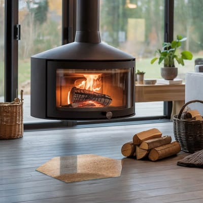 Coloray Vloerplaat Houtkachel - Vloerplaat voor Houtkachel - 40 cm x 34 cm - Vloerplaat Open Haard - Bruin Vloerplaat Kachel - Plaat Kachel - Plaat voor Onder Kachel - Kachel Vloerplaat - Onderplaat