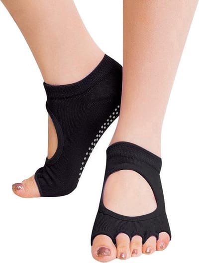 New Age Devi - Anti-slip Sokken voor Vrouwen - Perfect voor Sport, Yoga, Fitness en Dans - 2 paar Zwarte Sokken met Anti-slip Grip voor Ultieme Grip en Comfort