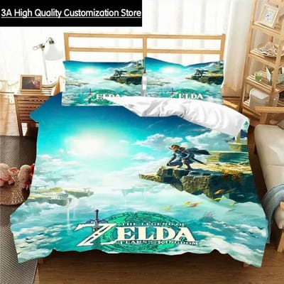 Z-Zelda Patroon Dekbedovertrek Kussensloop Beddengoed Twee- of Driesets Meerdere Maten Dekbedsets Dekbedovertrek Beddengoedsets AU Single(140x210cm)