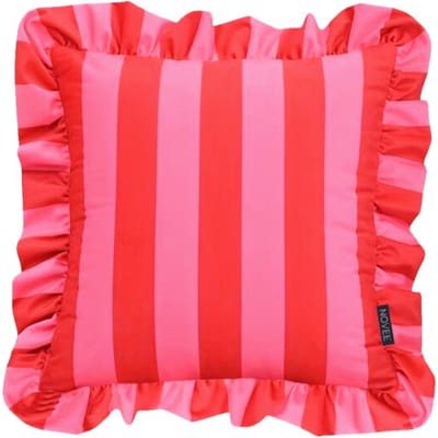 Sierkussen Ruffles Stripe Rood/Roze | 45x45 cm | Katoen/Polyester