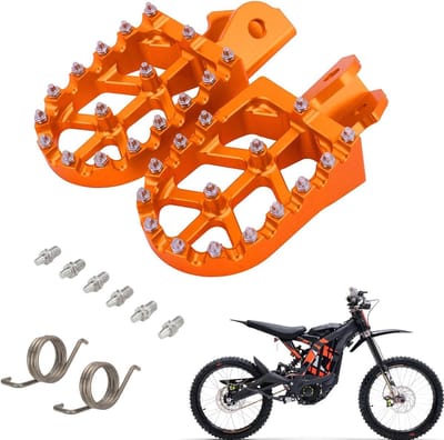 Dirt Bike Voetsteunen - Motorfiets Pinnen - Verbeterde Controle - Extra Breed Platform - Universeel - Oranje