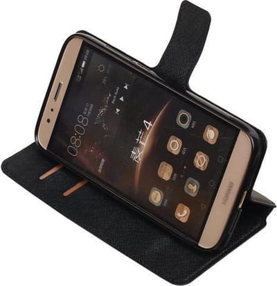 BestCases.nl Zwart Huawei G8 TPU wallet case booktype hoesje HM Book