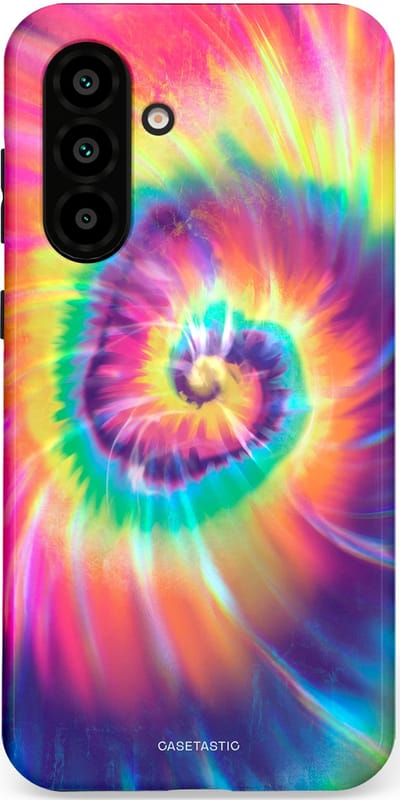 Casetastic hoesje geschikt voor Samsung Galaxy A36 / Samsung Galaxy A56 - Dubbellaagse bescherming - Kleurrijke draaikolk - Fashion Case - Donkerblauw Roze Goud Lavendel