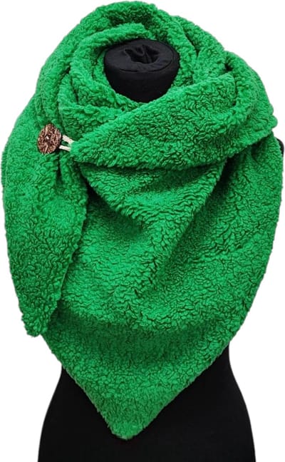 Driehoekige Sjaal - Teddy - Dikke Kwaliteit - Groen - 160 x 80 cm (2322)
