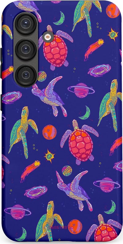 Casetastic Hoesje Geschikt voor Samsung S25 - Stijlvolle Beschermende Duo-layer Case - Kosmische schildpad