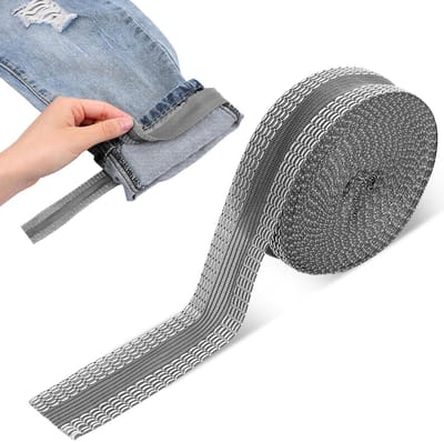 Zoomband om op te strijken - Stoflijm band - Kleding aanpassen - Zonder naaien - 10 meter - Grijs
