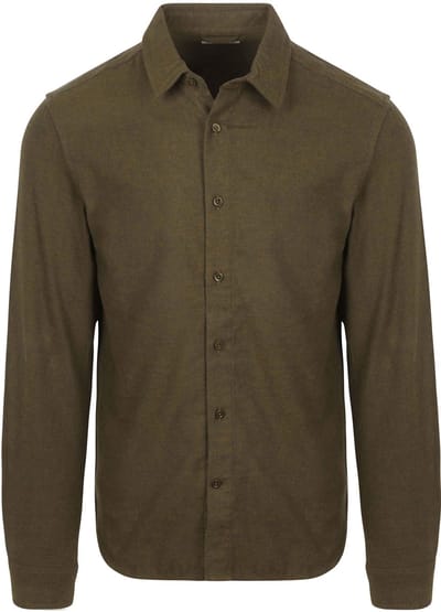 Knowledge Cotton Apparel Shirt Flannel Forrest Night - Maat L - Heren - Overhemden Casual