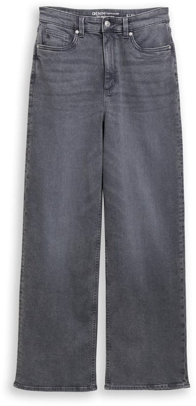 Tom Tailor Denim - TTLINOU WIDE jeans met hoge taille - Maat S/32 - used mid stone grey denim