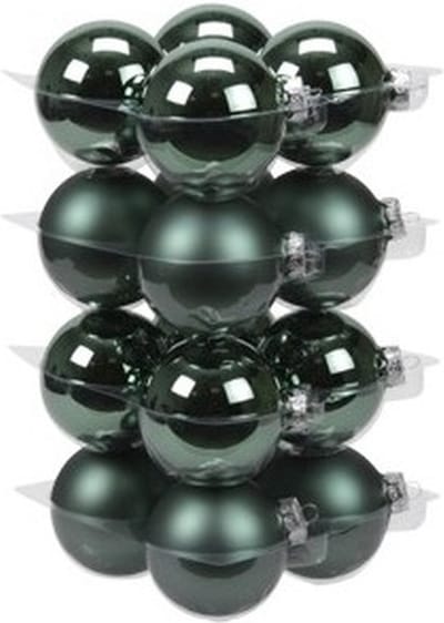Othmar decorations Kerstballen - 16x - emerald groen - glas - 8 cm