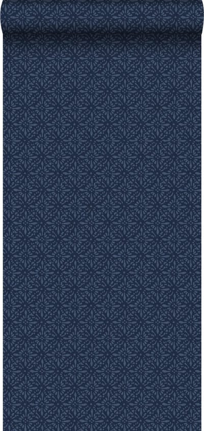 Walls4You behang etnisch motief donkerblauw - 935334 - 53 cm x 10,05 m