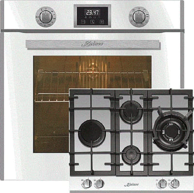 Kaiser - Inbouwoven - EH 6326 W, met 1-voudige telescoopgeleider - elektrische oven - 79L - Gaskookplaat, - inbouwkookplaat KCG 6394 W