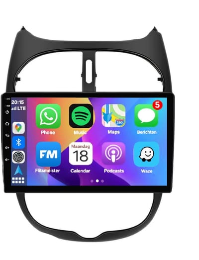 Autoradio 2/32GB met Carplay en Android auto | Geschikt voor Peugeot 206 206CC 206SW 1998-2012 | Radio scherm met Navigatie | 1998 1999 2000 2001 2002 2003 2004 2005 2006 2007 2008 2009 2010 2011 2012