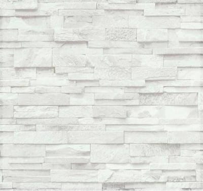 P&S 02363-60 Vliesbehang – Natuurstenen Design Lichtgrijs 3d – Vintage Look steen 10 m x 53 cm