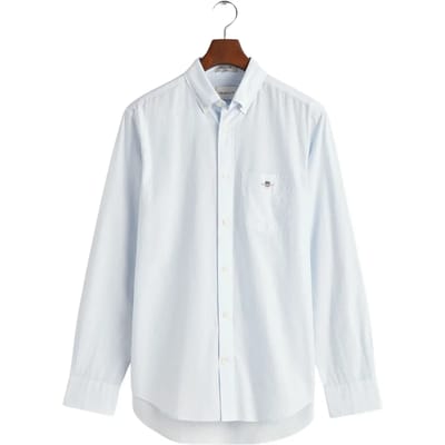 Gant Overhemd Poplin Banker Stripe Button Down Licht Blauw / male