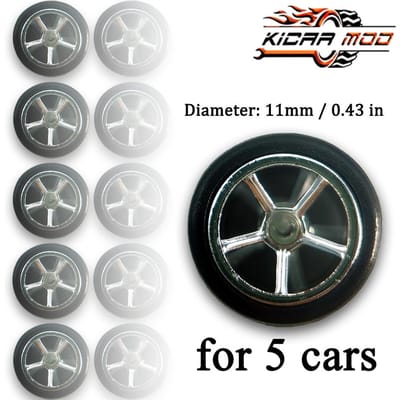 1/64 Wielen Met Afneembare Slick Rubberen Banden Vijf Spaken Voor Speelgoedmodel Diecast Auto's Opknaponderdelen Voor Hotwheels (5 Sets)