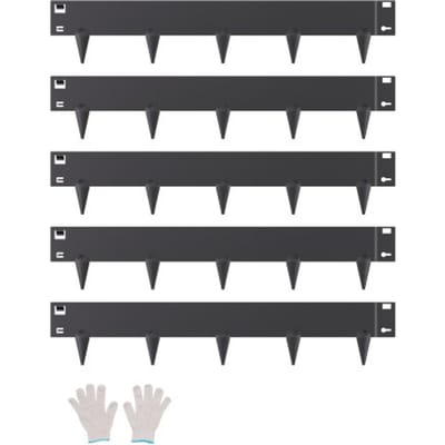 VEVOR Gazonrand, Set van 5, 990x181x1,5 mm, Roestbestendige metalen rand voor bloembedden, borders, gazonranden, eenvoudig te installeren, afscheiding voor bloembedden, tuinpaden