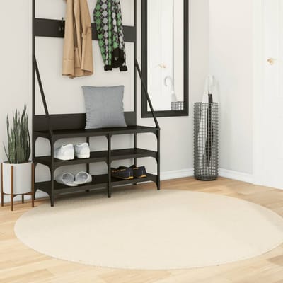 vidaXL - Vloerkleed - HUARTE - laagpolig - zacht - wasbaar - Ø - 160 - cm - crème