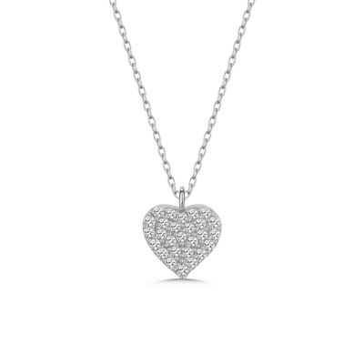 Trendy Hartjes Ketting Met Zirkonia Steentjes Zilver (925 Sterling Zilver) Unieke Zilveren Dames Sieraden Ketting | Cadeau Voor Vrouw Of Meisje
