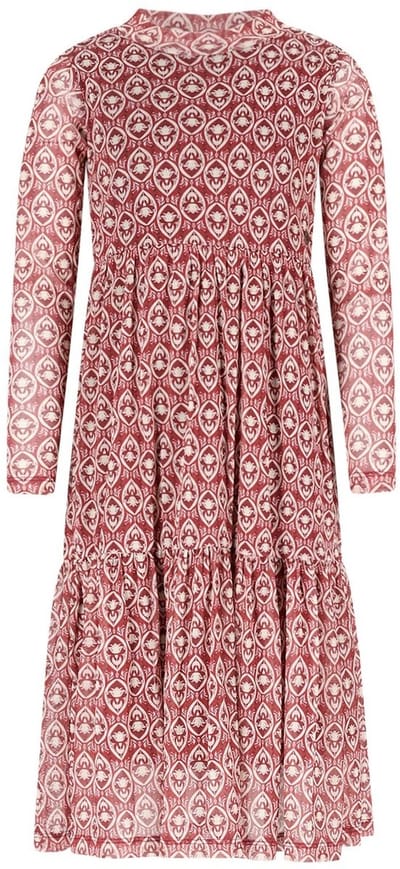 Like Flo winter mesh midi jurk meisjes - roze - Mae - AOP