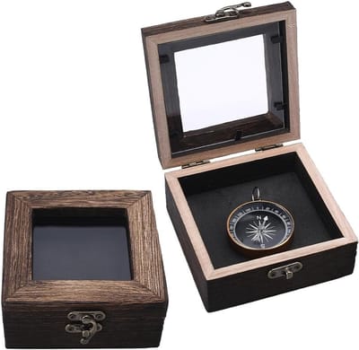 Sieradendoosje Hout - Opberger Juwelen - Thuis Organiseren - Afneembaar Fluweel - 12.5 x 11.2 x 5.7 cm - Kokosnoot