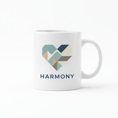 Harmony Hart Mok 330 ml – Moderne Geometrische Keramische Koffiemok – Minimalistisch Cadeau voor Thuis of Kantoor