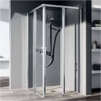 Kermi Liga corner entry 2-piece floor free sliding door 90 cm, half part right LIC2R090201AK