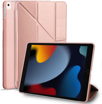 Tablet Hoes geschikt voor: iPad 2022 / 2021 / 2020 10.2 inch - 10.2 inch - Slaap/Wake functie Cover - rosegoud