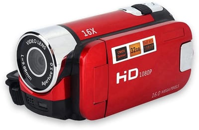 Dailygoody - Digitale videocamera - Full HD 1080P - 270° rotatie - Rood - High Definition - Geschikt voor thuisgebruik en reizen - Sugoyi