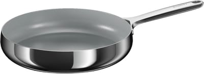 BergHOFF Home Koekenpan Ø 28 cm - PFAS-Vrije Antikleefpan– RVS Braadpan – Keramische Anti-Aanbaklaag Bakpan – Geschikt voor Inductie, Gas, Elektrisch en Keramisch – Ovenbestendige Biefstukpan tot 230 °C – Stellar Steel