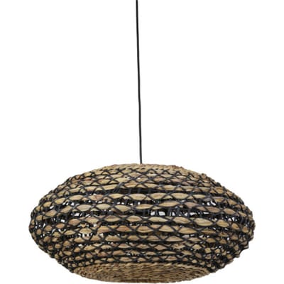 Light & Living Tripoli Hanglamp - Rotan Naturel/Zwart - Ø60x29,5cm
