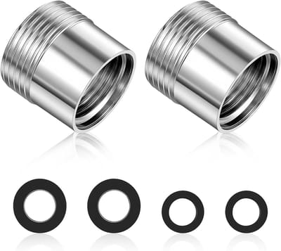 Verloopstuk 3/4 naar 1/2 - Adapter Schroefdraad - Water Aansluiten - Lekvrij Design - 2 Stuks - Zilver