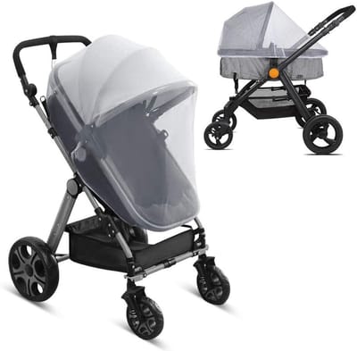 Klamboe Kinderwagen - Universele klamboe voor Kinderwagen & Ledikant - Muskietennet Kinderwagen - Muggennet - Klamboes - Kinderwagen- & Buggy accessoires - Kinderwagens & Buggy's - 1.5m - wit