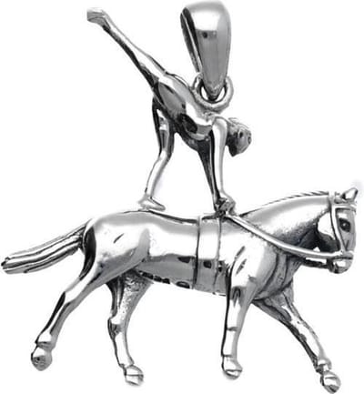 Zilveren Paard voltige kettinghanger