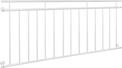 Frans balkon 90 x 184 cm, met 14 vulstaven, wit, gepoedercoat staal