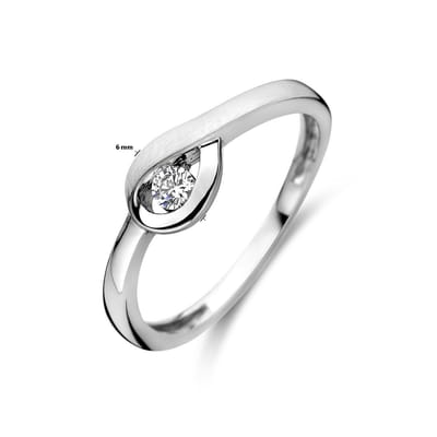 Gerhodineerd Zilver Ring Met Zirkonia Poli/Mat 1337836