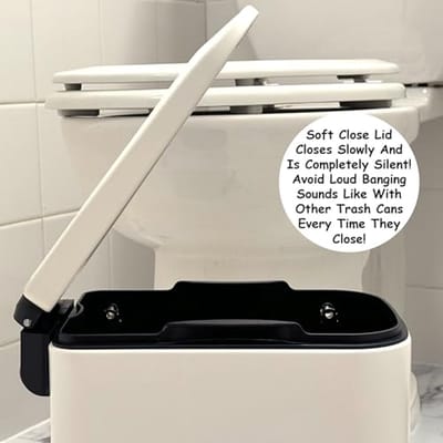 Slanke Vuilnisbak 6 Liter met Soft Close en Anti-Zak Slip Vulling voor Keuken, Badkamer en Toilet