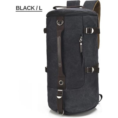 Seau rond d'escalade de grande capacité, toile imperméable pour hommes, sac à bandoulière de voyage, sac de Sport large noir
