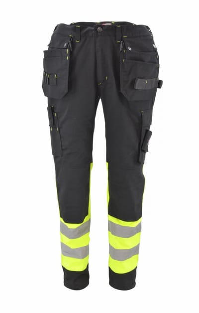 Awtools T3 Serie - Reflecterende Werkbroek - Maat M - Fluorescerend - Met Kniebeschermers