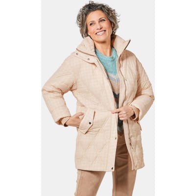 Gewatteerd jack met mooie flockprint - beige - Gr. 38 van Goldner Fashion