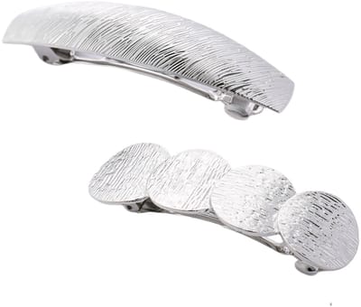 Emilie collection - haarspeld - zilverkleurig - 2 stuks -