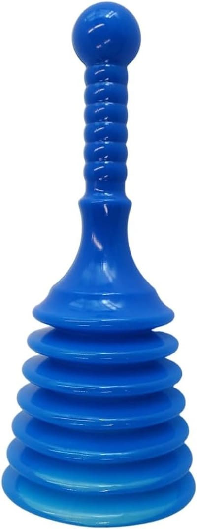 Een krachtige zuigontstopper voor het ontstoppen van afvoeren, toiletten en wastafels - compact maar krachtig - uitgerust met een grote gegolfde slang - afvoerreiniger.