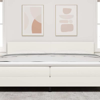 vidaXL - LED - Hoofdbord - met - hoofdeinde - Crème - 200 - cm - Corduroy - stof