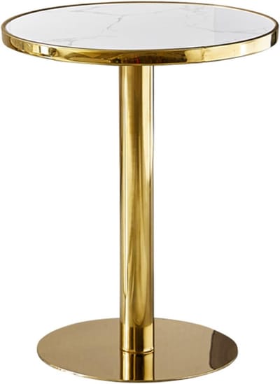 Ronde Bartafel - Keuken Eettafel - Kleine Ruimtes - Glad Marmeren Blad - 55x105cm - Wit
