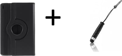 Tablethoes Geschikt voor: Samsung Galaxy Tab A7 10.4 (2020) T500/T505 Draaibaar Hoesje - Rotation Tabletcase - Multi stand Case - Zwart + Stylus pen