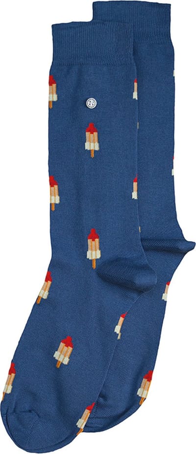 Alfredo Gonzales Raketjes Sokken AG-Sk-RAK-01 113 Light Blue/Red XS(35-37)