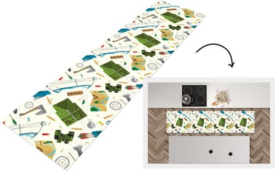 Keukenloper - Loper keuken - Boog - Kogels - Patronen - 200x50 cm - Keukenloper vinyl