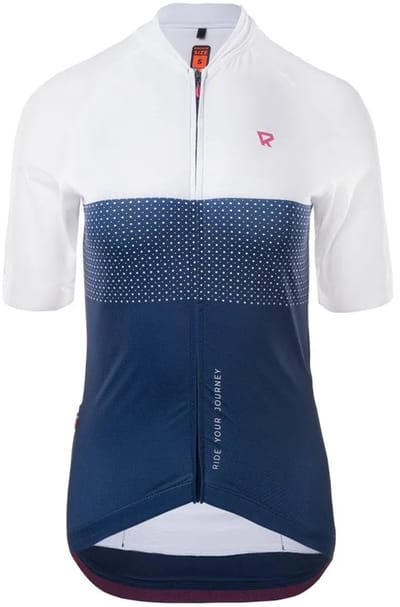 Radvik Echo Lds Korte Mouw Wielertrui Wit,Blauw L Vrouw