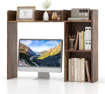 Multifunctionele Desktop Organizer met 4 Planken - Bureauopzetstuk voor Extra Opbergruimte