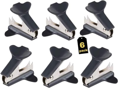 Nietjesverwijderaar - Verwijderaar Nietjes - Papier Ontnieten - Duurzame Stalen Klauwen - 6 Stuks - Zwart